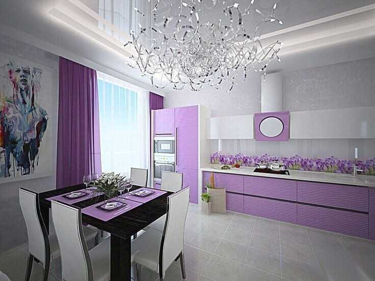Фиолетовая кухня: советы по созданию красивого интерьера (55 фото) | современные и модные кухни