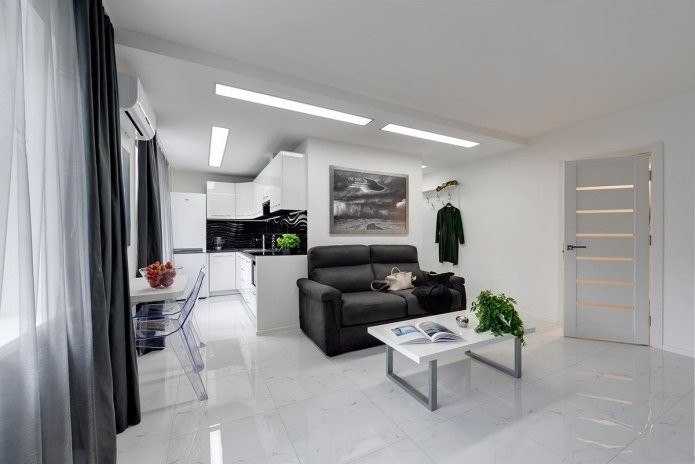 Дизайн квартиры 35 кв. м.– фото, зонирование, идеи обустройства интерьера