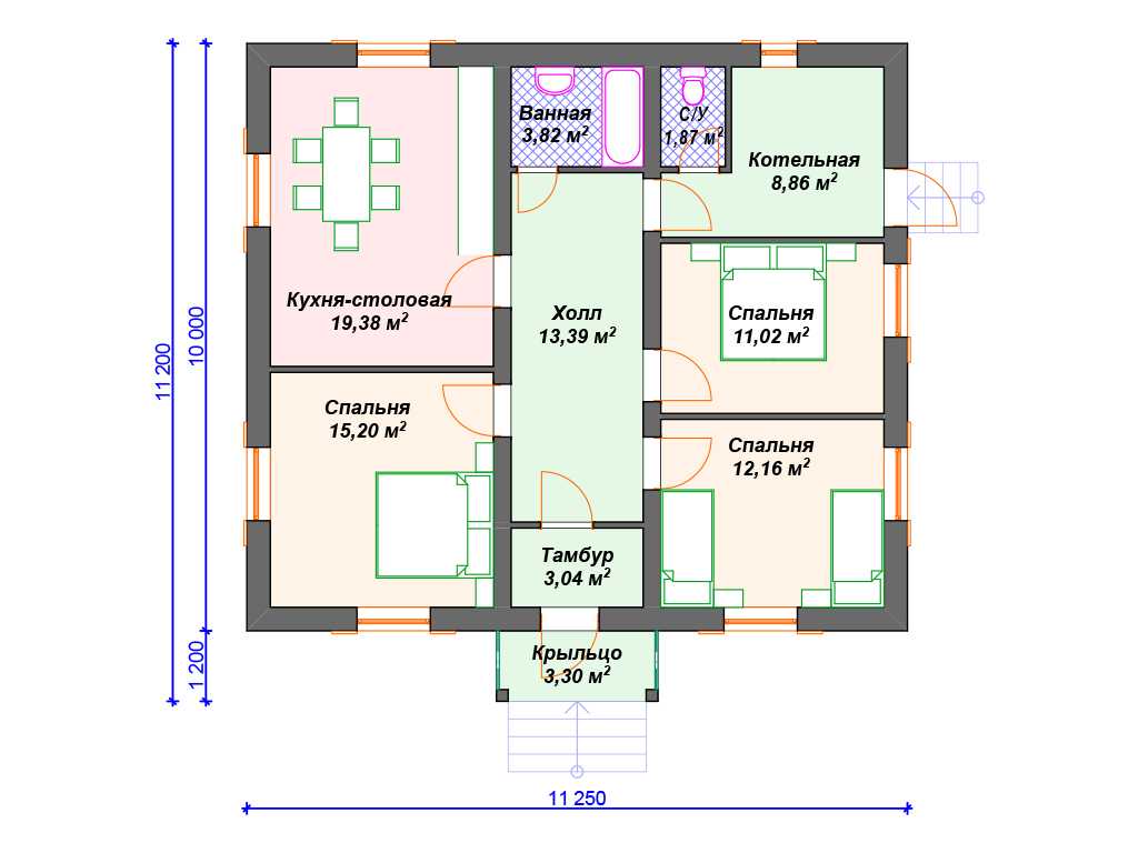 Проект одноэтажного дома 10х12 с отличной планировкой - лучшие идеи!
