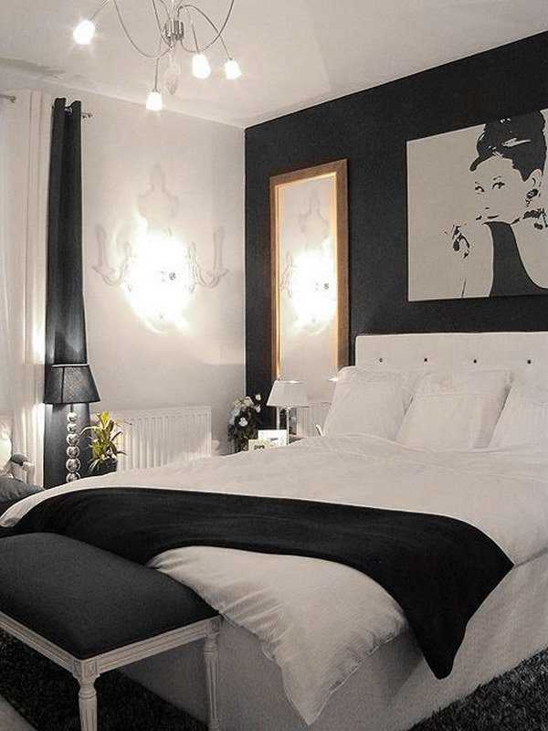Черно-белая спальня: идеи интерьера спальни в чёрных и белых цветах