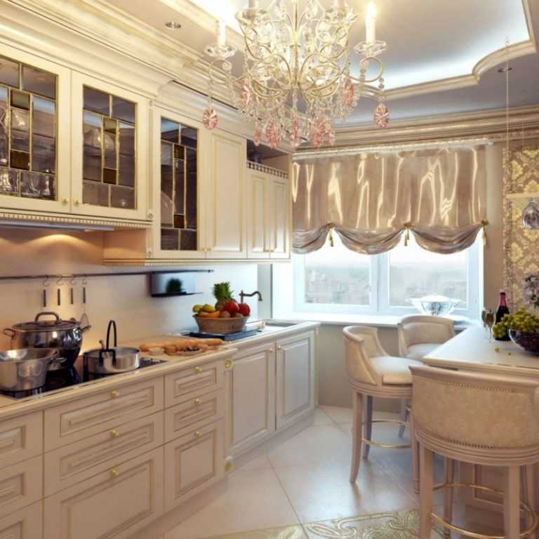Кухня в классическом стиле (96 фото): дизайн интерьера в стиле классика, кухонный гарнитур с порталом и угловые модели для кухни-гостиной, подходящие обои и плитка для маленькой комнаты