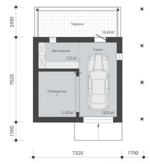 Проект гаража на 2 машины: фото с ценами и планировки с размерами