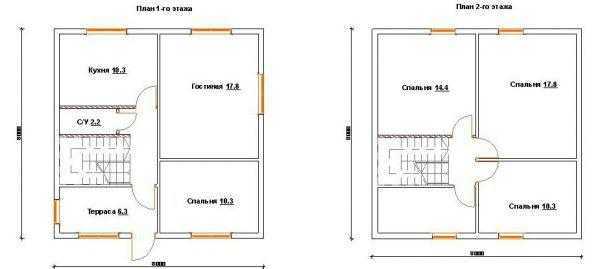 Проекты каркасных домов с мансардой (51 фото): варианты планировки коттеджей размером 8х10 и 7х9, 8х8 и 6х4 м, каркас мансардного этажа кирпичной постройки 6 на 9 м