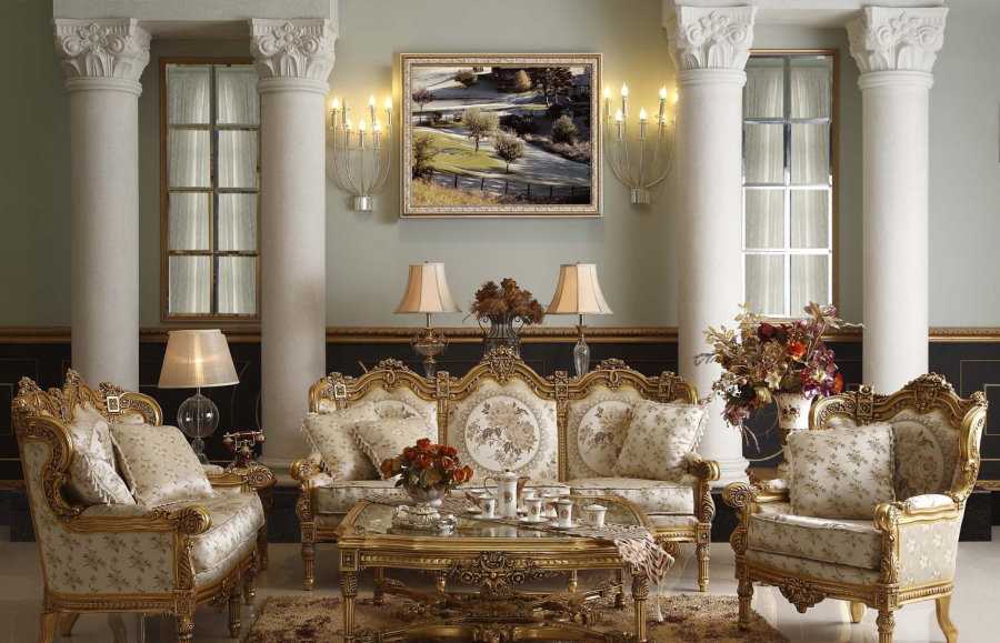 Гостиная в стиле барокко: 100 красивых фото-идей - дизайн интерьера