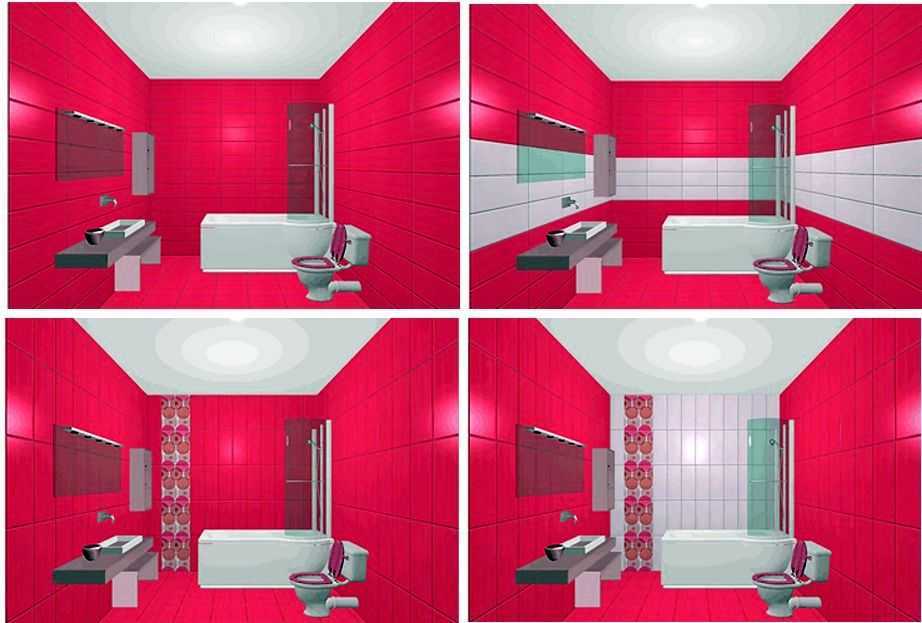 Ванная комната, раскладка плитки в примерах