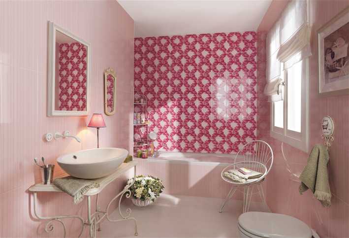 Розовая плитка для ванной: особенности оформления, выбор, красивые примеры