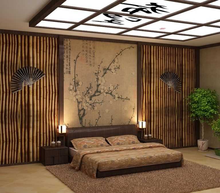 Спальня в японском и китайском стиле — идеи мебели и декора.