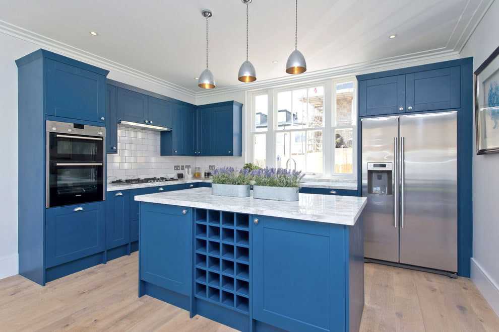 Как вписать синий цвет в интерьер кухни – 5 советов и 60 фото