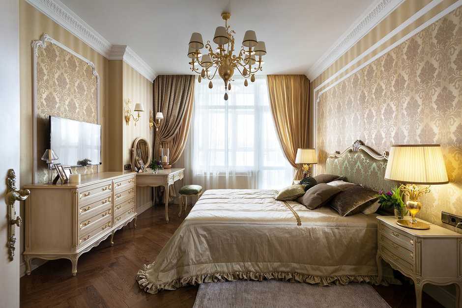 Золотая спальня — эксклюзивные варианты сочетания и дизайна (100 фото)
