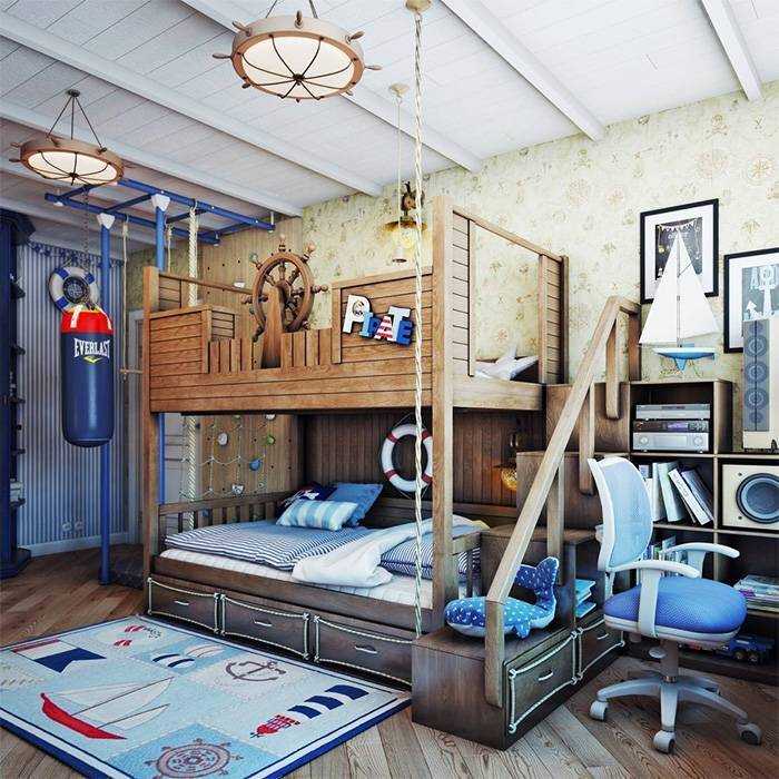 Детская комната в пиратском стиле (фото): примеры интерьеров