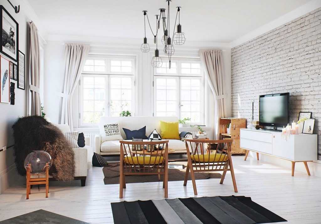 Бюджетный вариант интерьера, скандинавский стиль в малогабаритной квартире