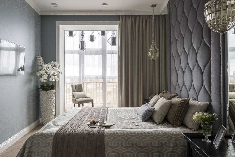 Дизайн спальни 15 квадратных метров, современный стиль с балконом - сочный клуб