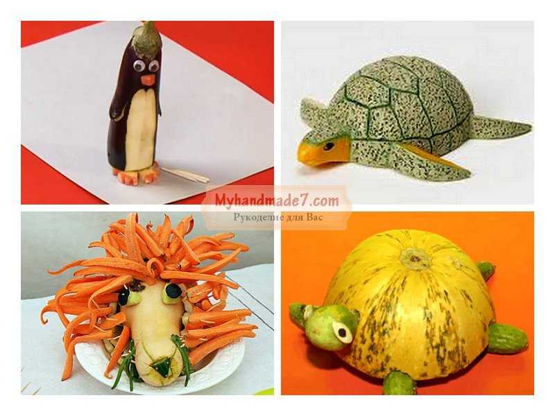 Поделки из овощей и фруктов на выставку “осень” в детском саду и школе