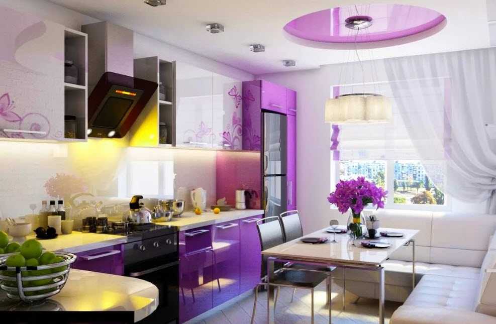 Создание интерьера фиолетовой кухни - 68 фото примеров