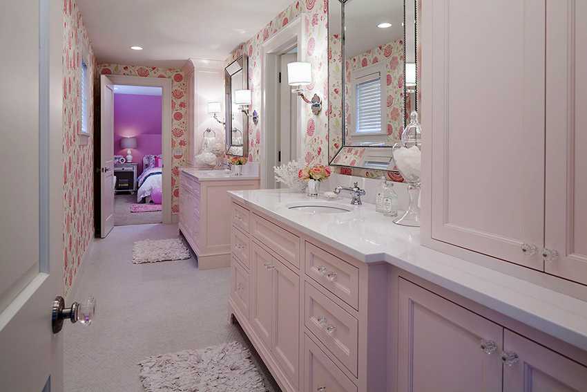Розовая ванная комната: советы и примеры оформления