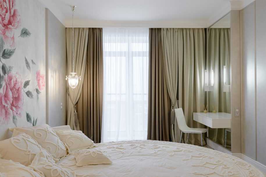 Занавески в спальню: выбор цвета ткани, лучшие фото примеры дизайна занавесок в интерьере спальной комнаты