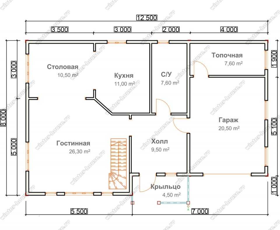 Планировка дома 8 на 10 – готовые планы одноэтажных и двухэтажных коттеджей