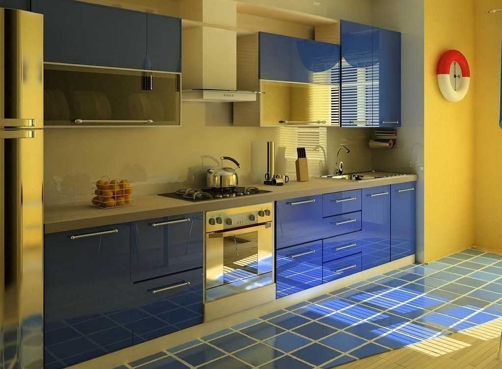 Синяя кухня: как оформить кухню в синих тонах - smallinterior