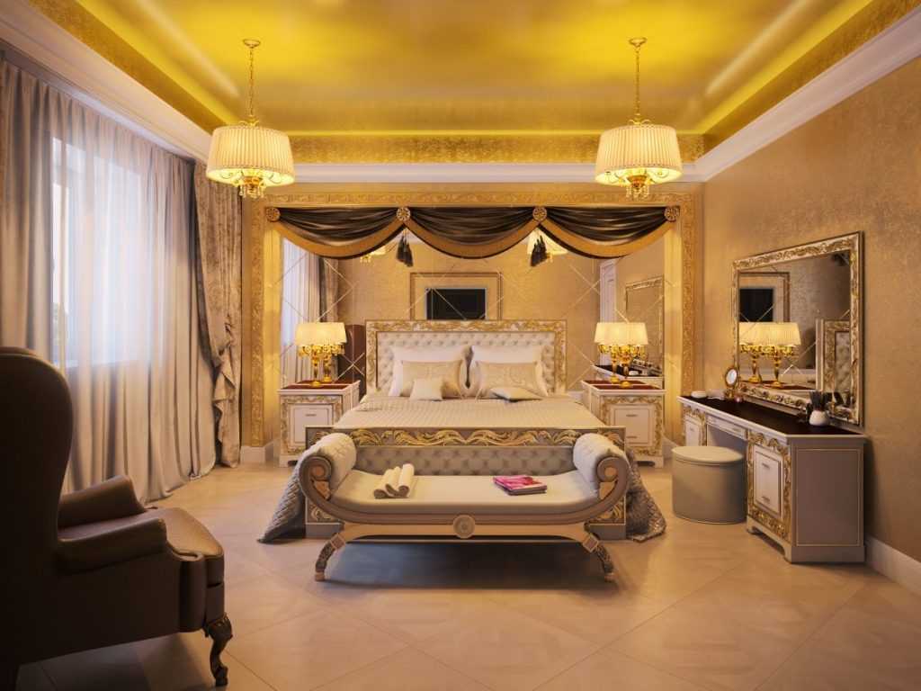 Золотая спальня — 63 фото, идеи дизайна интерьера - mildhouse.ru