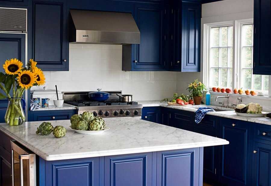 Стильная синяя кухня: шаги для создания идеального интерьера, 70 фото-примеров - remontkit