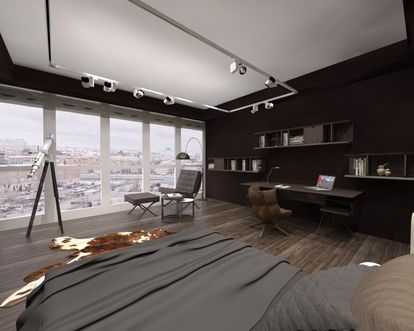 Индустриальный стиль в гостиной, кухне или спальне, мебель и светильники в стиле лофт