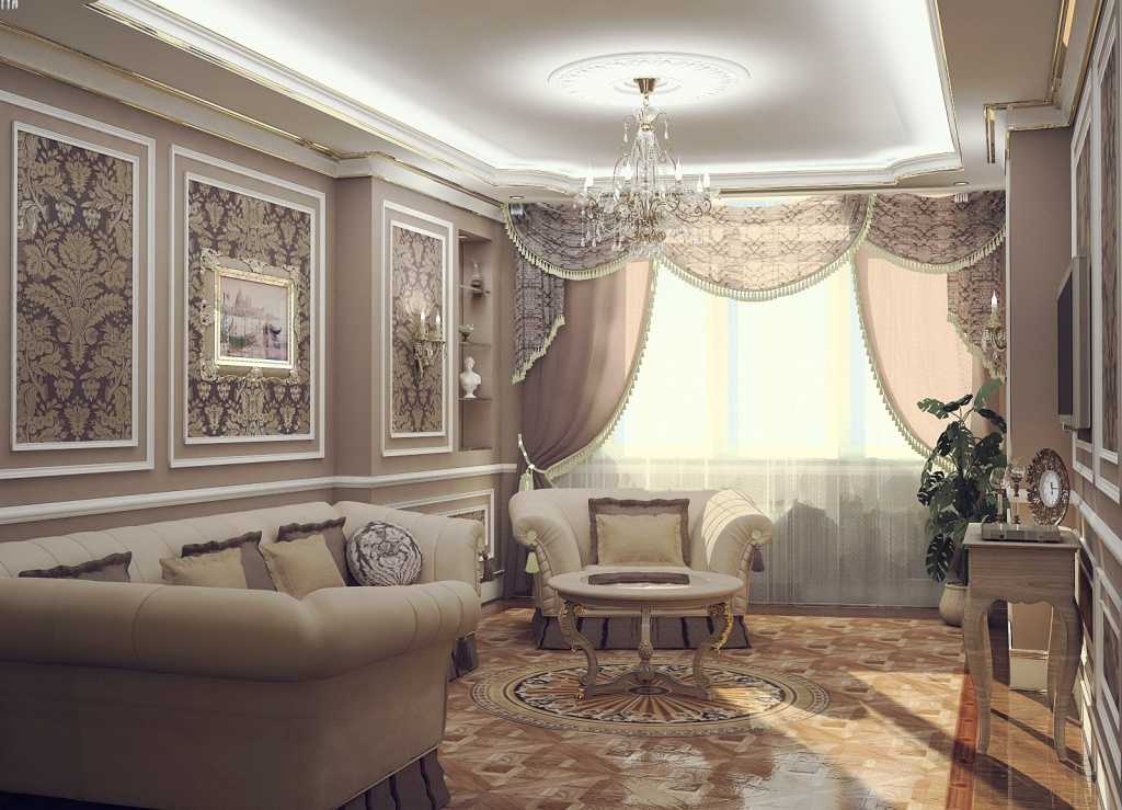 Роскошь классических интерьеров в гостиных - 68 фото примеров