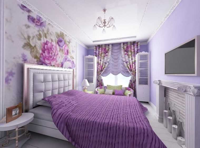 Фиолетовая спальня: особенности современного дизайна, фото необычных решений, советы по сочетанию цветов