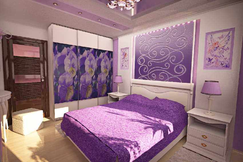 Сиреневая спальня: 130 фото новинок дизайна интерьера в сиреневых тонах