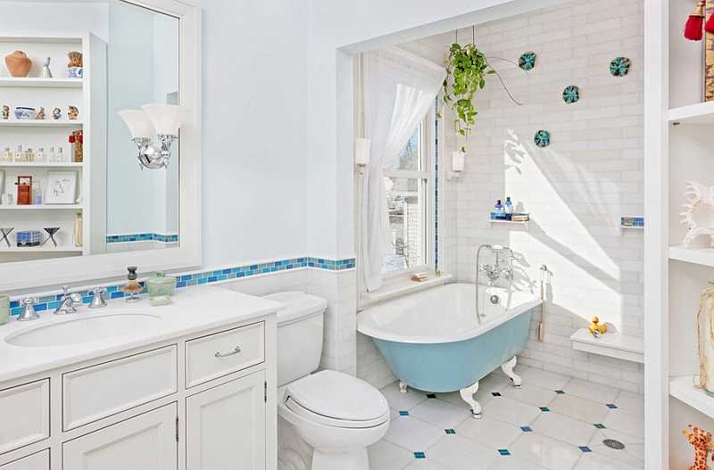 Синяя ванная комната: 100+ реальных фото примеров