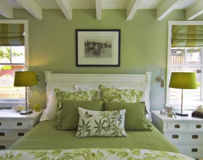 Фисташковая спальня - 150 фото лучших новинок дизайна спальни фисташкового цвета