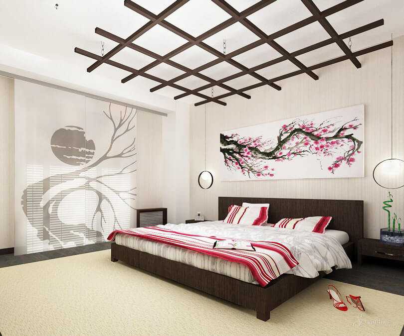 Дизайн интерьера спальни в японском стиле: 20 интересных фото