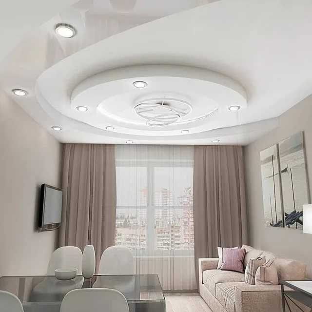 Дизайн потолка в гостиной с фотографиями