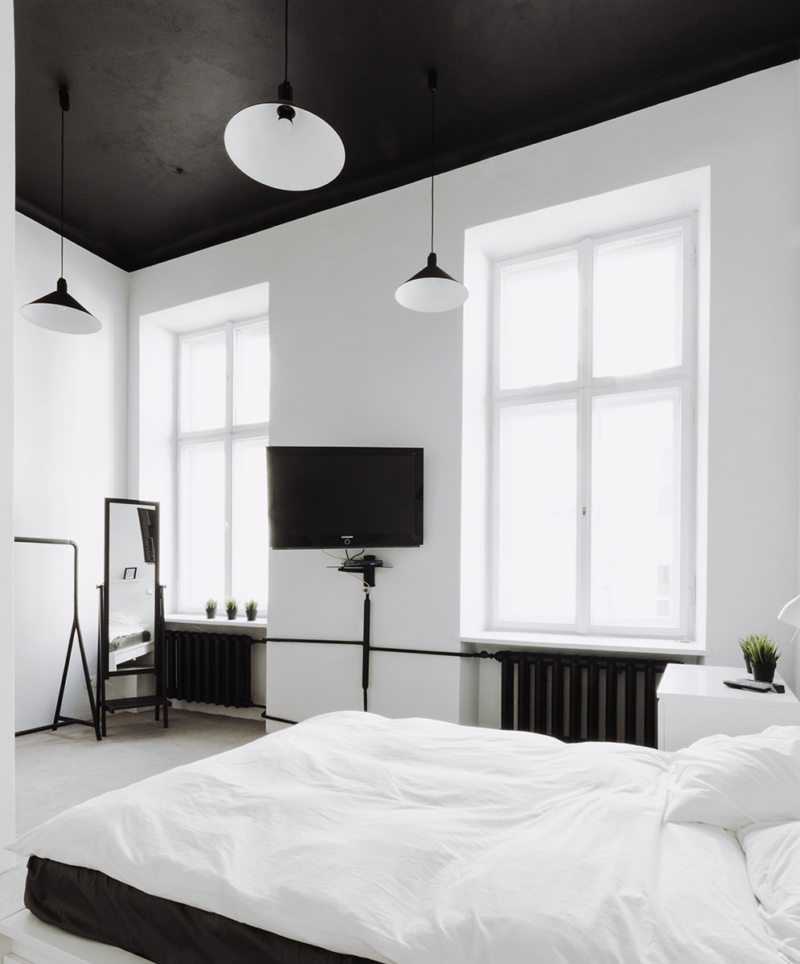 Черно-белая спальня (50 фото): красивые интерьеры с модными акцентами