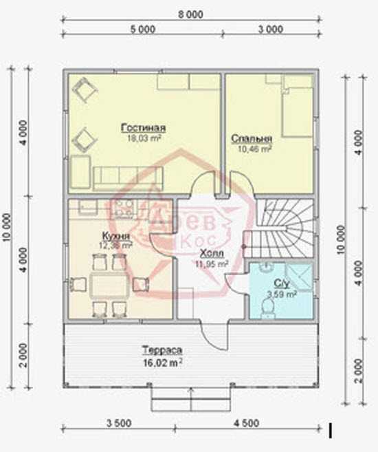 Проект дома размером 8х10 м: удачные варианты планировки помещения