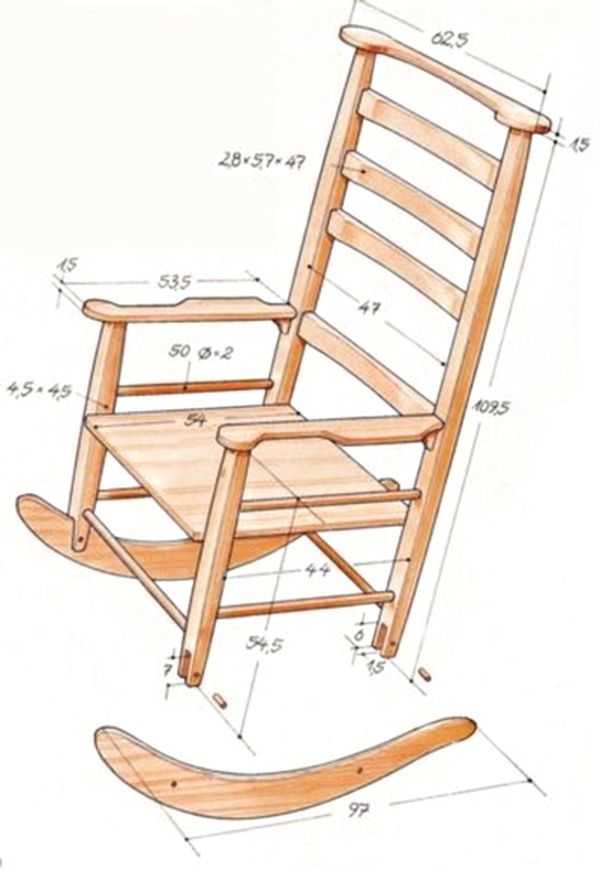 Порядок изготовления кресла-качалки из разных материалов своими руками