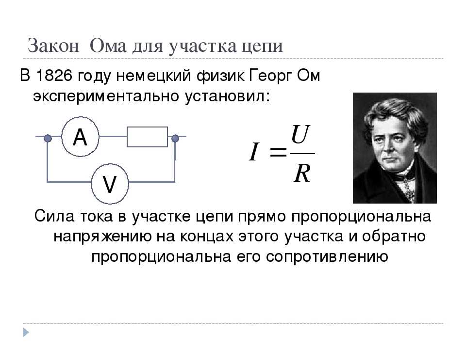Закон ома ? для участка цепи, формула. закон ома ? в дифференциальной форме для полной цепи и её участка