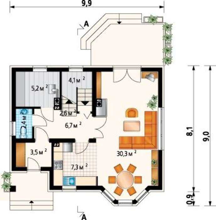 Проект дома площадью 8х10 с отличной планировкой (67 фото): внутренняя отделка одноэтажного дома с мансардой 8 на 10 м