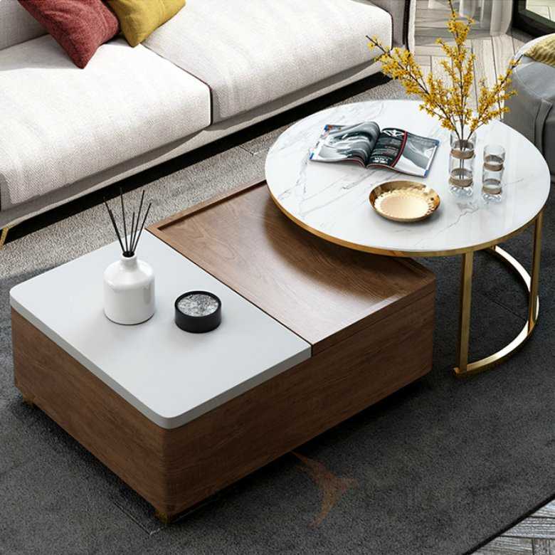 Кофейный столик — модные идеи в интерьере