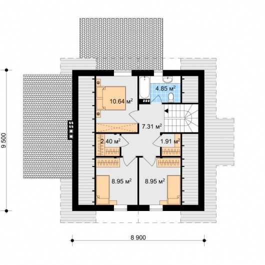 Проект дома площадью 8х10 с отличной планировкой (67 фото): внутренняя отделка одноэтажного дома с мансардой 8 на 10 м