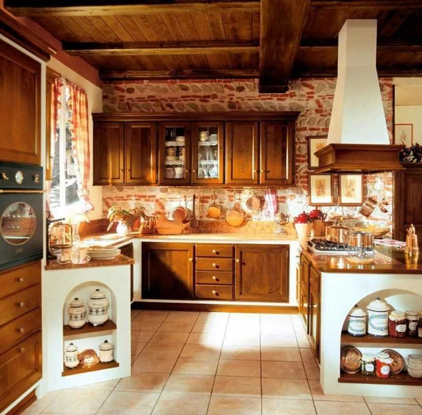 Кухня в деревенском стиле - 50 фото-идей
