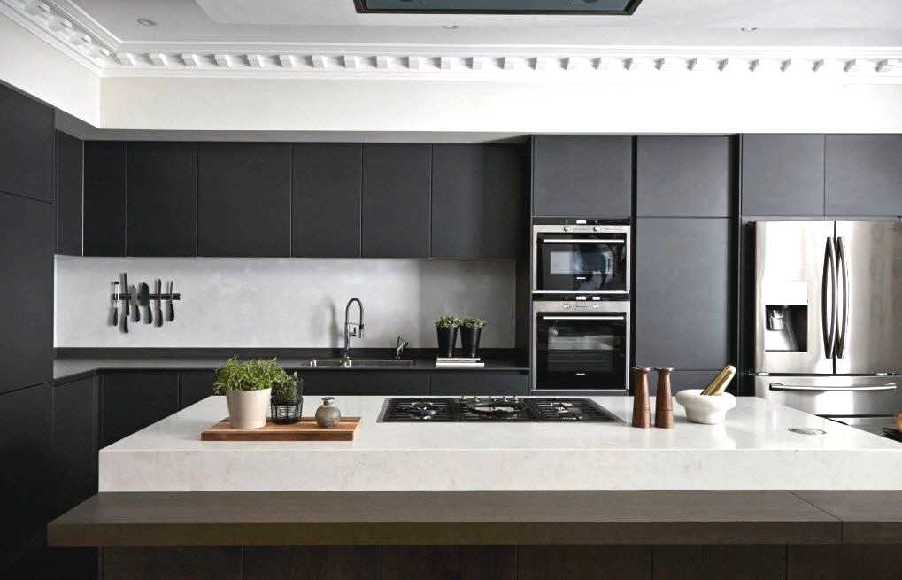 Черно-белая кухня - 89 фото красивого интерьера в лучшем цветекухня — вкус комфорта