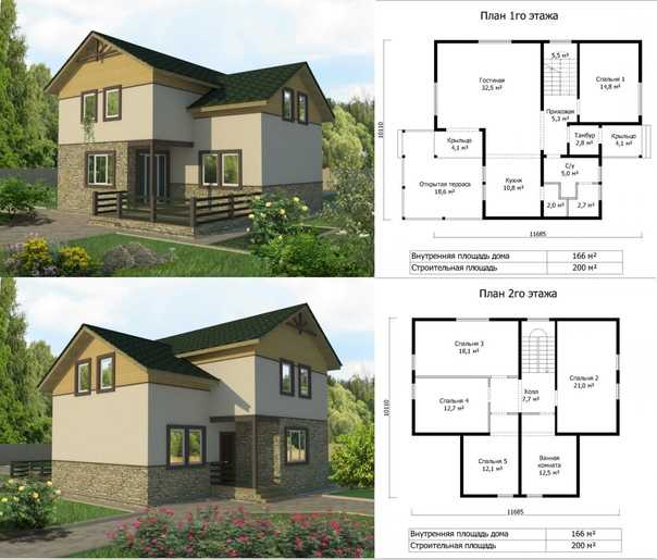Двухэтажные проекты домов с фото и планировками