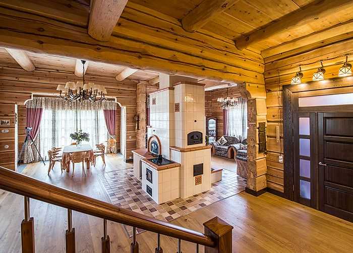 Дизайн внутри деревянного дома из бревна (68 фото): создаем интерьер в бревенчатом и оцилиндрованном домах с перегородками в светлых тонах