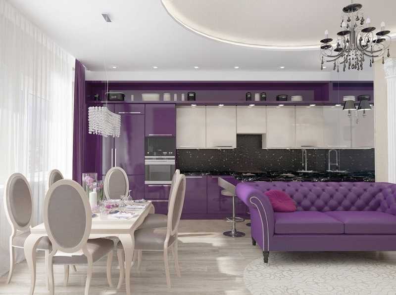 Фиолетовая кухня: советы по созданию красивого интерьера (55 фото)