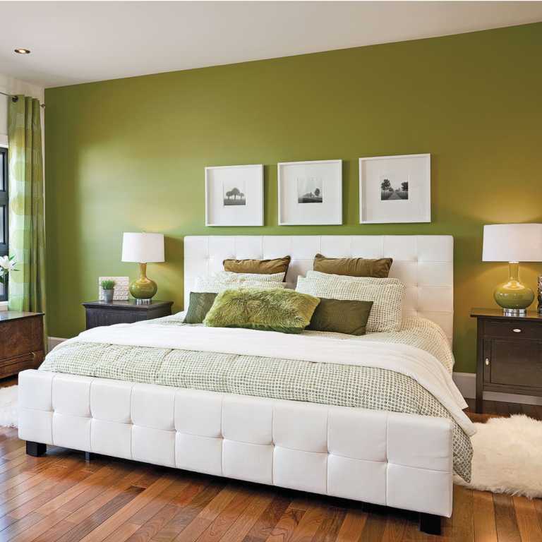 Интерьер спальни зеленого цвета: как сделать его лучшим местом для отдыха? 175+ (фото) вариантов дизайна (шторы, обои, стены)