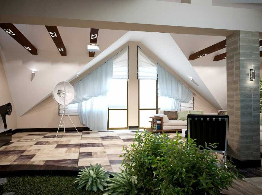 Дизайн мансардного помещения под различными типами крыш