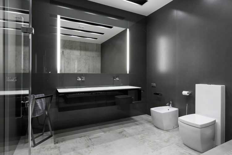 Темная ванная комната в интерьере | дизайн ванной в темных тонах