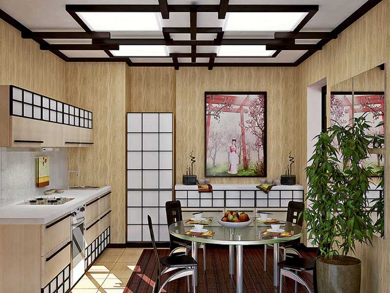 Кухня в японском стиле - 46 фото примеров