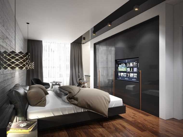 Спальня в стиле хай тек - подбор мебели, элементы декора 50 фото