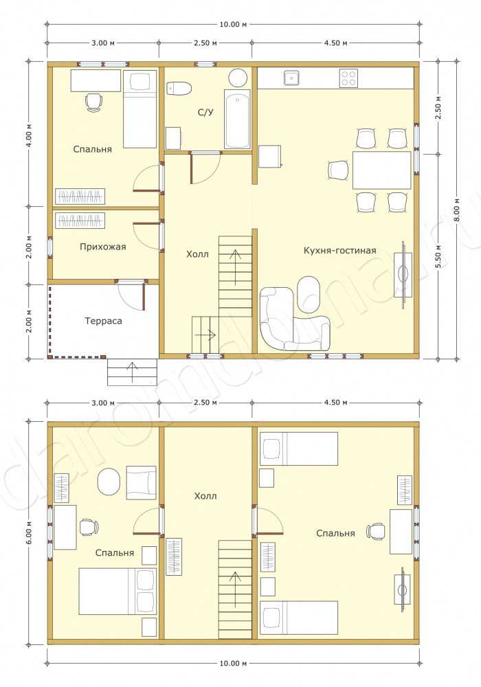 Планировка дома 8 на 9: одноэтажный, мансардный и двухэтажный проекты
